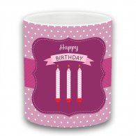 rózsaszín Happy Birthday bögre
